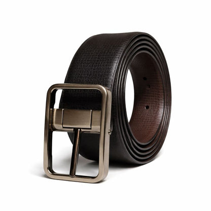 THE MEN THING Leather Belts URBAN EMPEROR BLACK - Premium Genuine Leather Reversible Belt for Men & Boys | Durable & Stylish for Everyday Wear