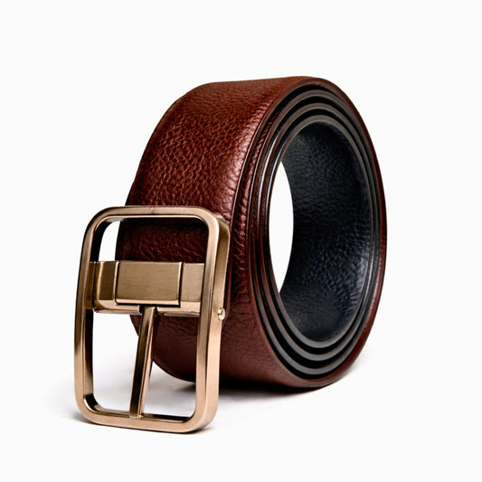 THE MEN THING Leather Belts URBAN EMPEROR BROWN - Premium Genuine Leather Reversible Belt for Men & Boys | Durable & Stylish for Everyday Wear