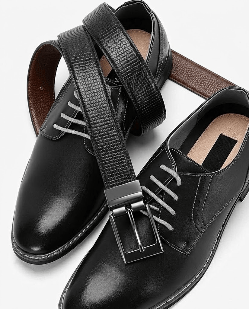 THE MEN THING Leather Belts VALTOR BLACK - Premium Genuine Leather Reversible Belt for Men & Boys | Durable & Stylish for Everyday Wear