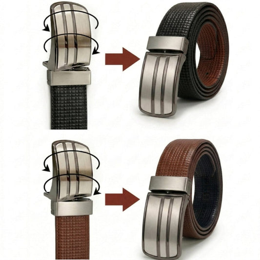 THE MEN THING Leather Belts VALTRIX BROWN - Premium Genuine Leather Reversible Belt for Men & Boys | Durable & Stylish for Everyday Wear