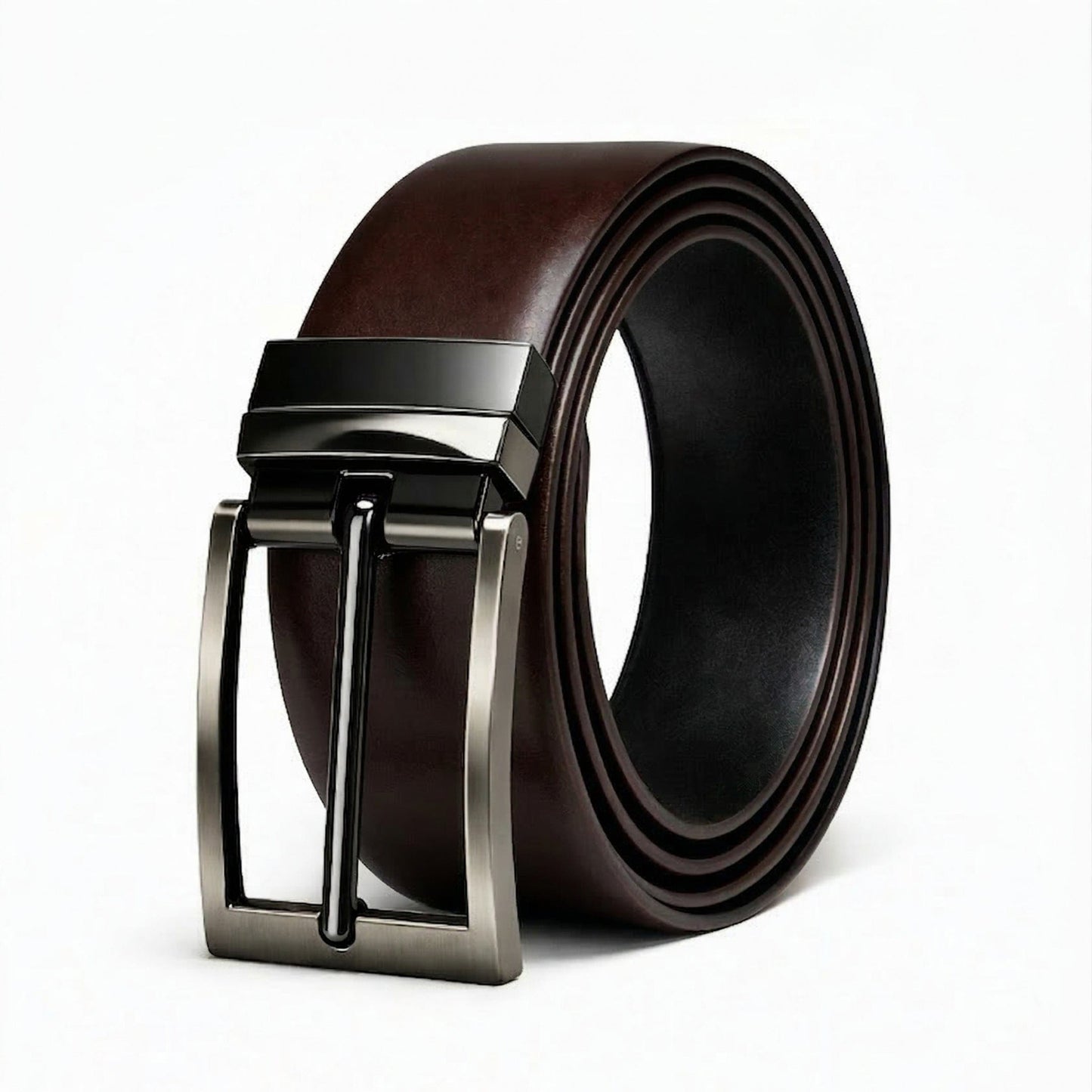 THE MEN THING Leather Belts VANTHOR BROWN - Premium Genuine Leather Reversible Belt for Men & Boys | Durable & Stylish for Everyday Wear