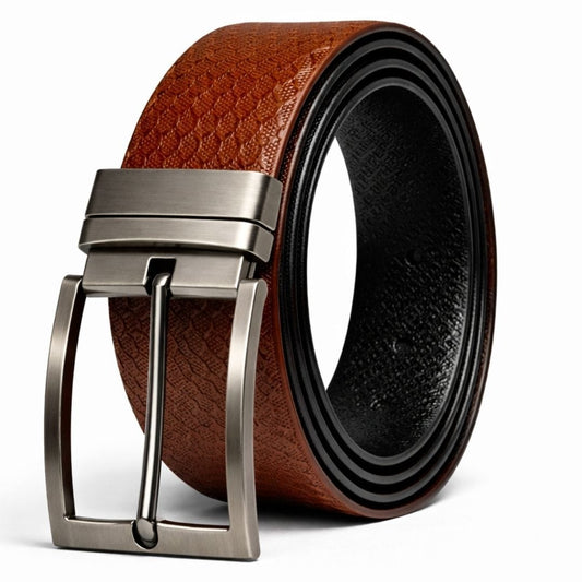 THE MEN THING Leather Belts VELIXO BROWN - Premium Genuine Leather Reversible Belt for Men & Boys | Durable & Stylish for Everyday Wear