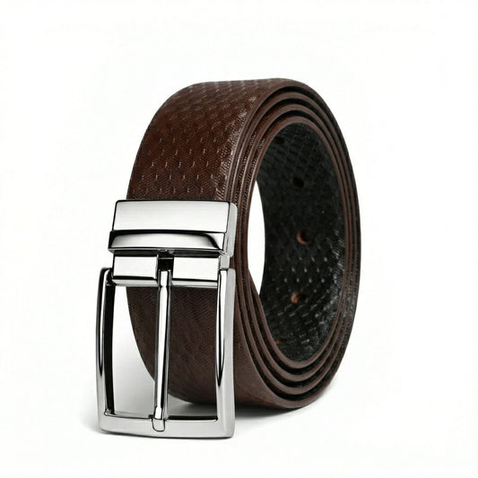 THE MEN THING Leather Belts VELTON BROWN - Premium Genuine Leather Reversible Belt for Men & Boys | Durable & Stylish for Everyday Wear