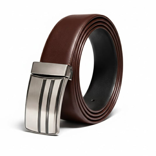 THE MEN THING Leather Belts VELTOR BROWN - Premium Genuine Leather Reversible Belt for Men & Boys | Durable & Stylish for Everyday Wear