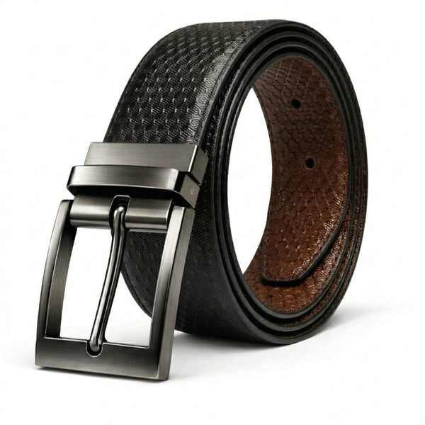 Mens Genuine Leather Belt | 2 in 1 Reversible (Black & Brown) (1 Pc.) - VELTRON