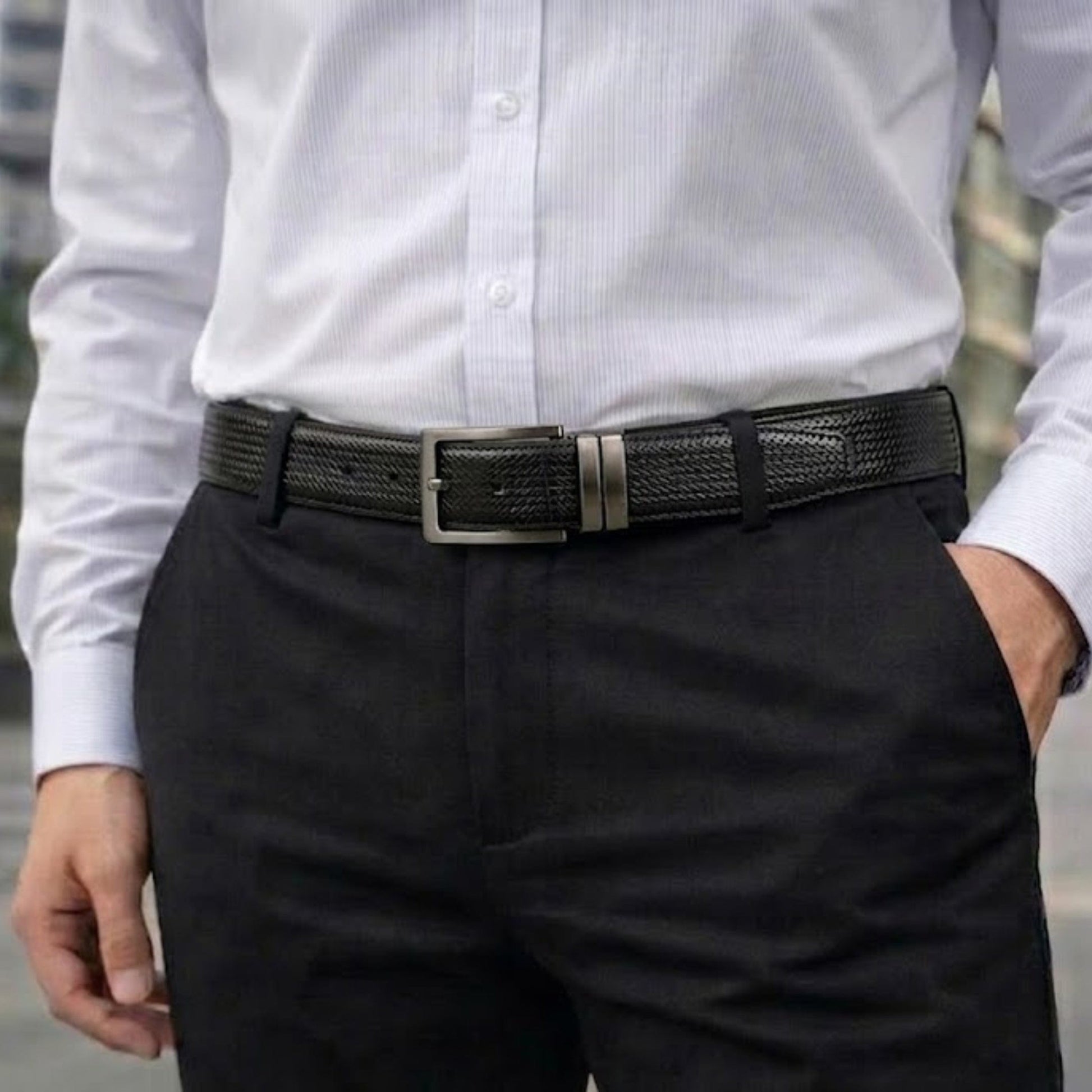 THE MEN THING Leather Belts WEVARO BLACK - Premium Genuine Leather Reversible Belt for Men & Boys | Durable & Stylish for Everyday Wear