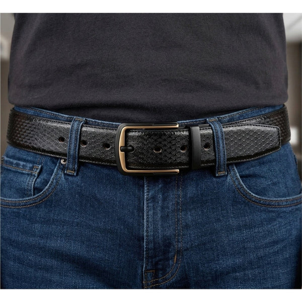 Mens Genuine Leather Belt | 2 in 1 Reversible (Black & Brown) (1 Pc.) - WOVENLUX