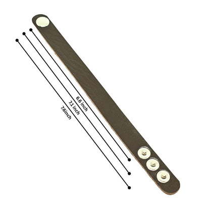 THE MEN THING Leather Bracelet BLAZEFIT BROWN STRAP - 18mm Genuine Leather Bracelet with Stainless Steel Stud button Closure for Men & Boys (6.6-7.1-7.6 inch)