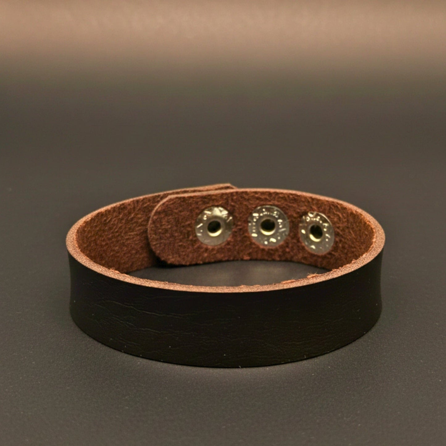 THE MEN THING Leather Bracelet BLAZEFIT BROWN STRAP - 18mm Genuine Leather Bracelet with Stainless Steel Stud button Closure for Men & Boys (6.6-7.1-7.6 inch)