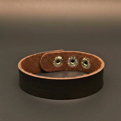 THE MEN THING Leather Bracelet BLAZEFIT BROWN STRAP - 18mm Genuine Leather Bracelet with Stainless Steel Stud button Closure for Men & Boys (6.6-7.1-7.6 inch)