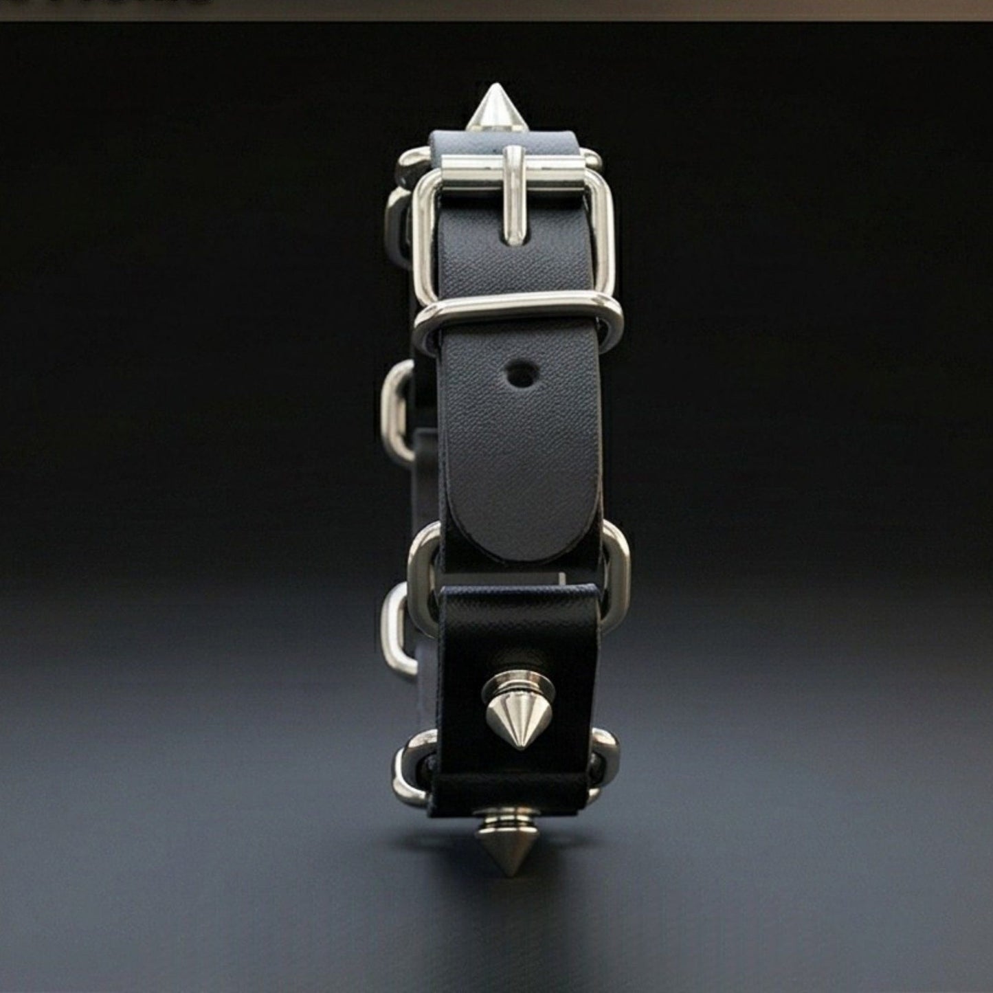 THE MEN THING Leather Bracelet BOLD SPIKED - 23 mm Genuine Leather Adjustable Bracelet for Men & Boys (8 to 9 inch)
