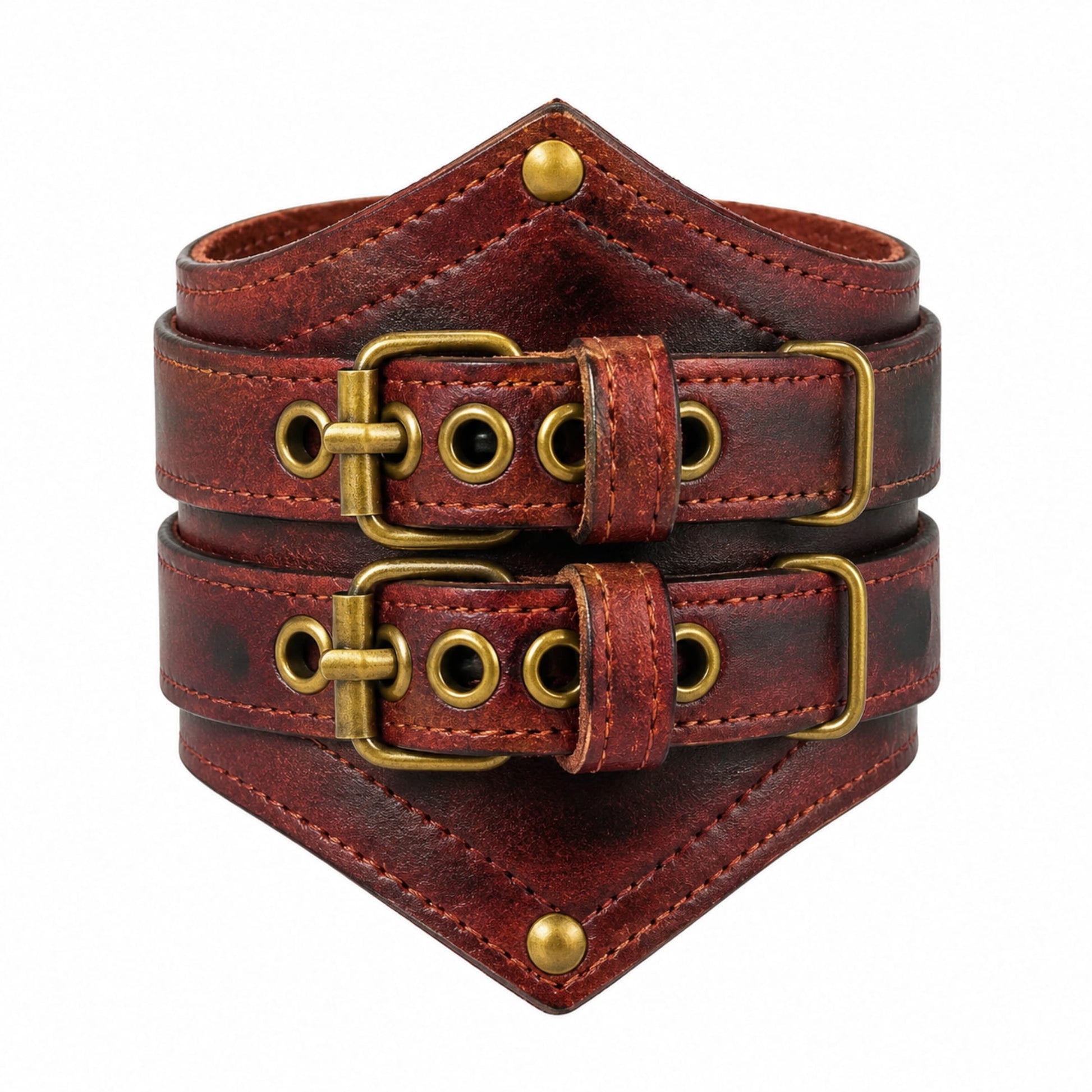 THE MEN THING Leather Bracelet CRIMSON REBEL - 55mm Genuine Leather Adjustable Bracelet for Men & Boys (8-8.5-9 inch)