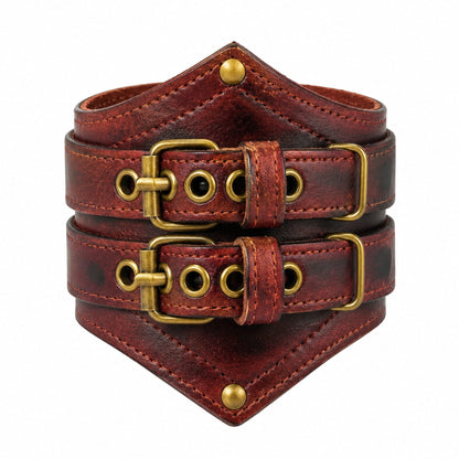 THE MEN THING Leather Bracelet CRIMSON REBEL - 55mm Genuine Leather Adjustable Bracelet for Men & Boys (8-8.5-9 inch)