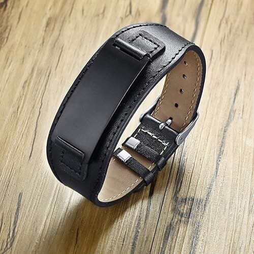 DARKMATTER STRAP BLACK - Genuine Braided Leather Bracelet Set for Men & Boys (8 inch)