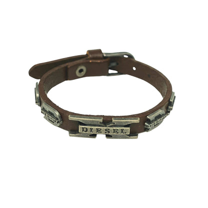 THE MEN THING Leather Bracelet DIESEL REBEL - 14mm Black Genuine Leather Adjustable Bracelet for Men & Boys (9.8 inch)