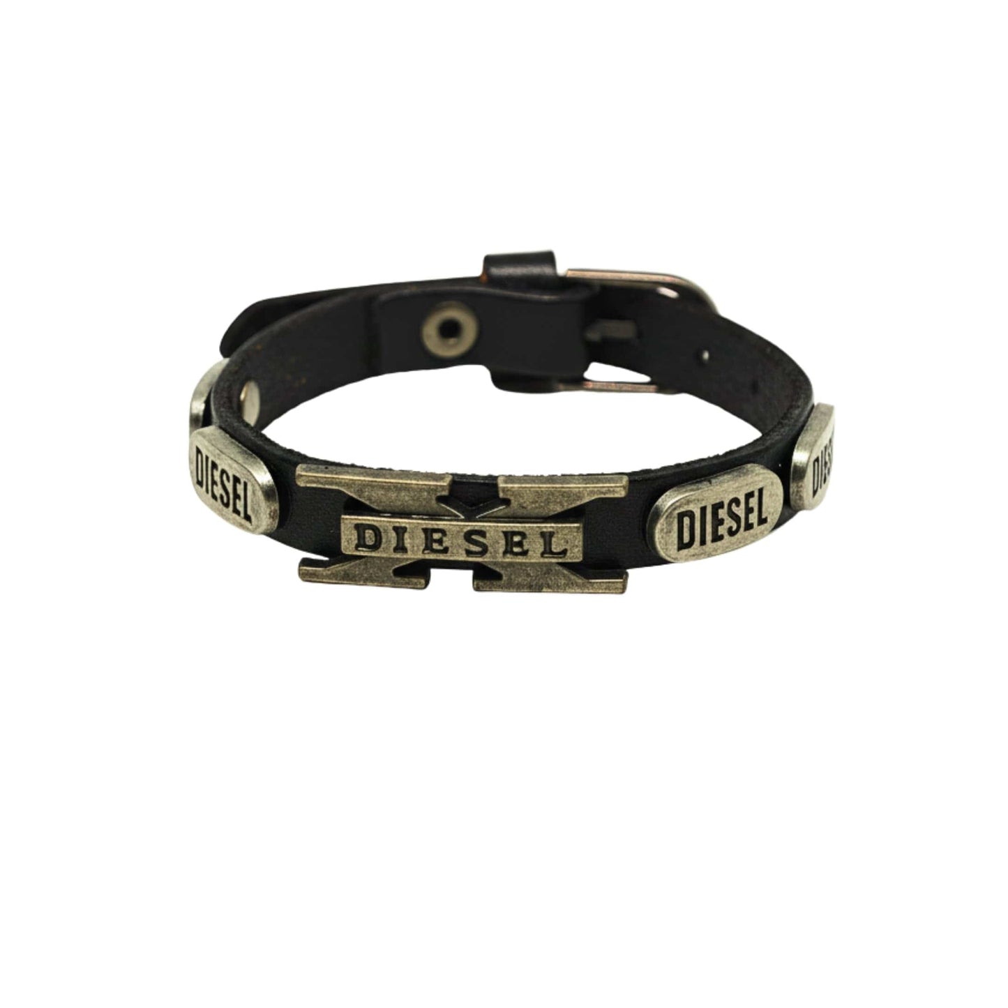THE MEN THING Leather Bracelet DIESEL VALOR - 14mm Black Genuine Leather Adjustable Bracelet for Men & Boys (9.8 inch)