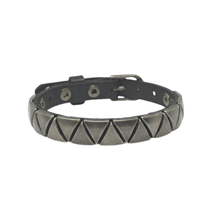 THE MEN THING Leather Bracelet DRAKKAR REIGN - 10mm Black Genuine Leather Adjustable Bracelet for Men & Boys (9.5 inch)