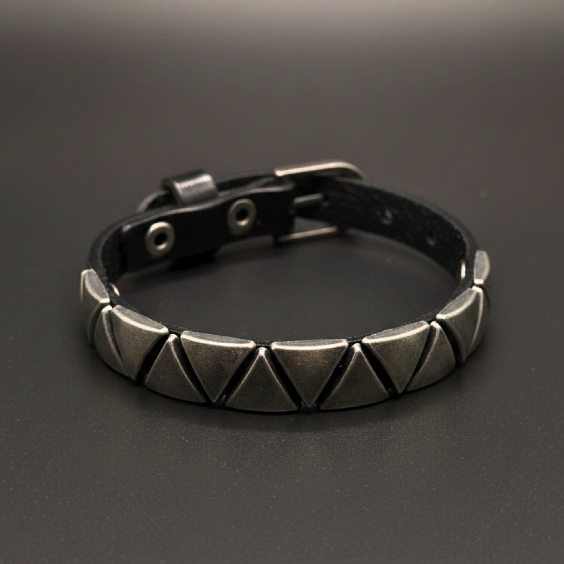 THE MEN THING Leather Bracelet DRAKKAR REIGN - 10mm Black Genuine Leather Adjustable Bracelet for Men & Boys (9.5 inch)