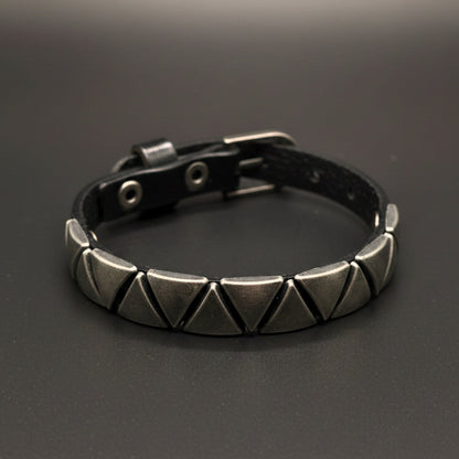 THE MEN THING Leather Bracelet DRAKKAR REIGN - 10mm Black Genuine Leather Adjustable Bracelet for Men & Boys (9.5 inch)