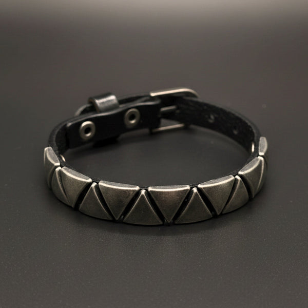 DRAKKAR REIGN - 10mm Black Genuine Leather Adjustable Bracelet for Men & Boys (9.5 inch)