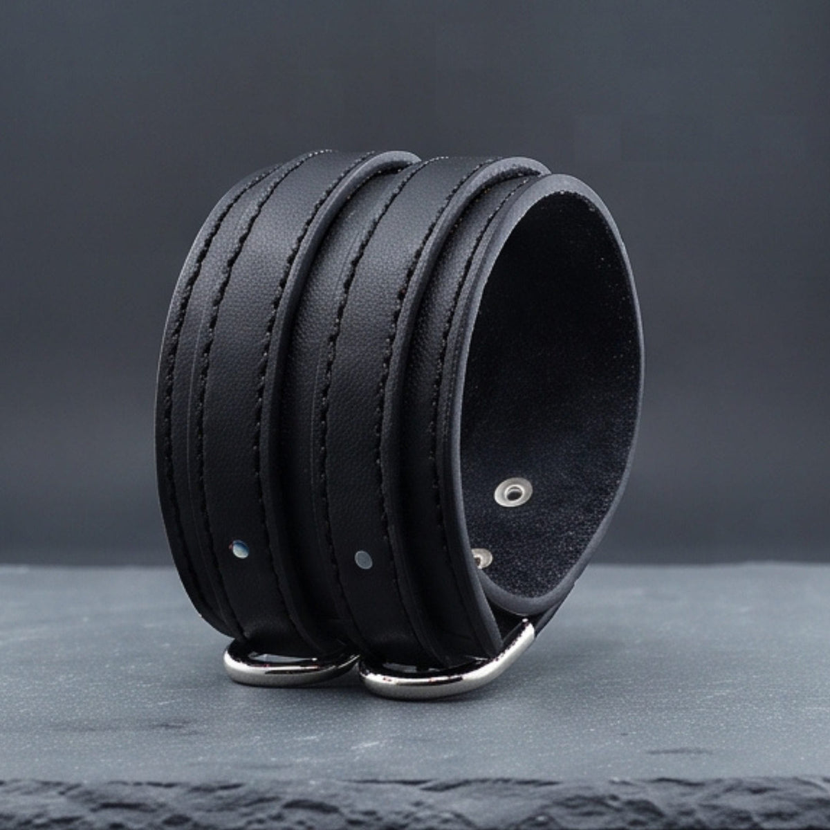 THE MEN THING Leather Bracelet DUSKFANG STRAP BLACK - Genuine Braided Leather Bracelet Set for Men & Boys (8 inch)