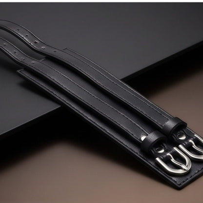 THE MEN THING Leather Bracelet DUSKFANG STRAP BLACK - Genuine Braided Leather Bracelet Set for Men & Boys (8 inch)