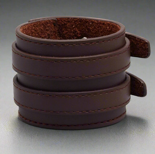 DUSKFANG STRAP BROWN - Genuine Braided Leather Bracelet Set for Men & Boys (8 inch)