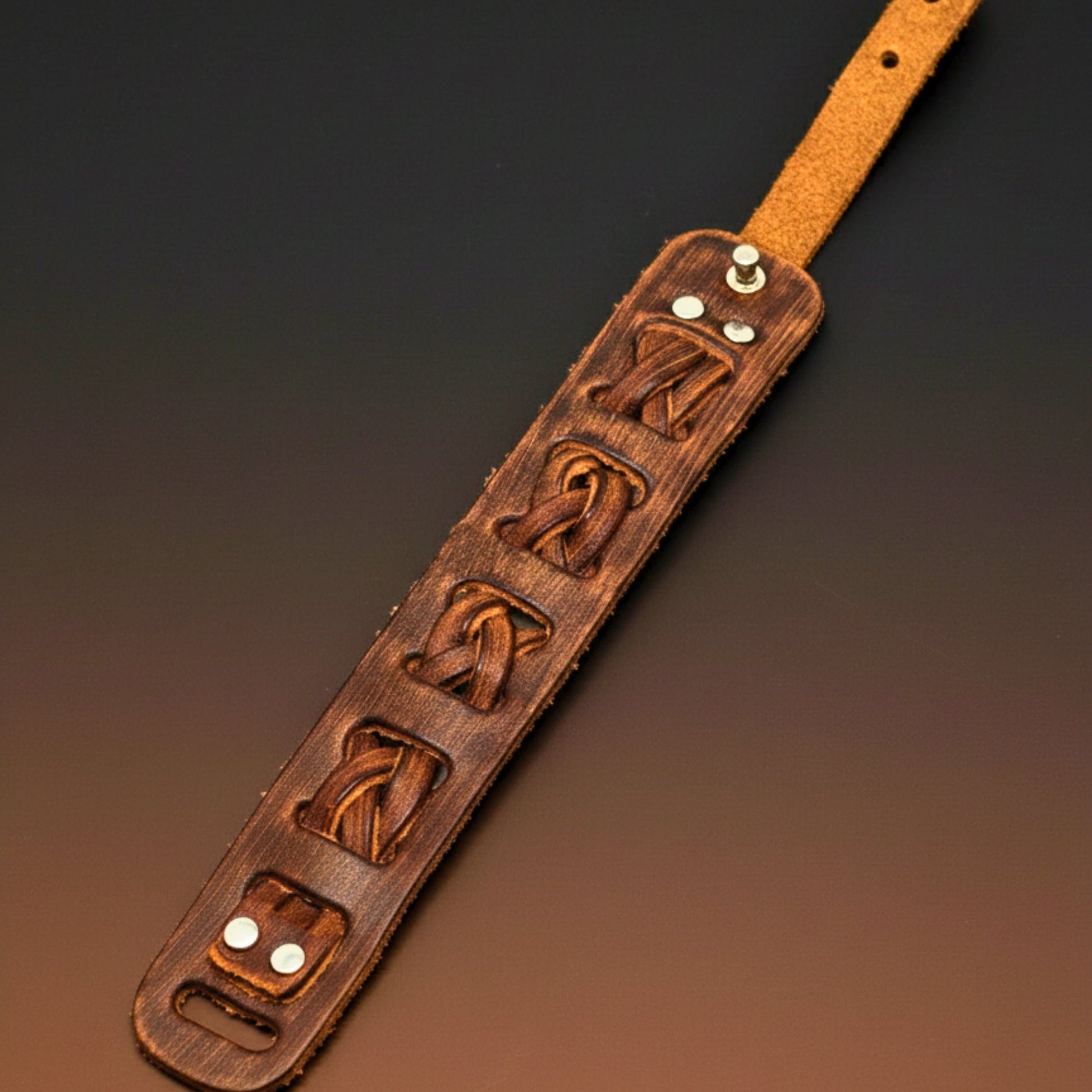 THE MEN THING Leather Bracelet FRONTIER CUFF - 32mm Genuine Leather Adjustable Bracelet for Men & Boys (7 inch)