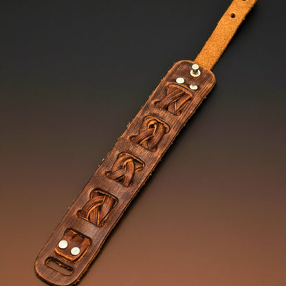 THE MEN THING Leather Bracelet FRONTIER CUFF - 32mm Genuine Leather Adjustable Bracelet for Men & Boys (7 inch)