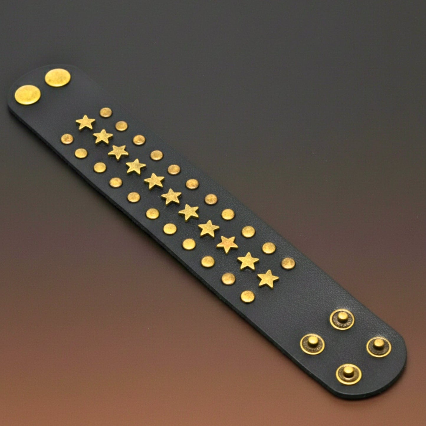 THE MEN THING Leather Bracelet GALAXY STAR - 40mm Genuine Leather Adjustable Bracelet for Men & Boys (8-9 inch)