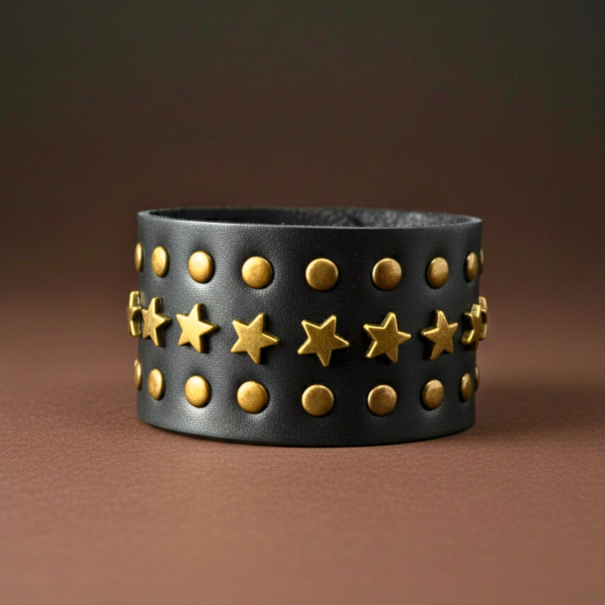 THE MEN THING Leather Bracelet GALAXY STAR - 40mm Genuine Leather Adjustable Bracelet for Men & Boys (8-9 inch)