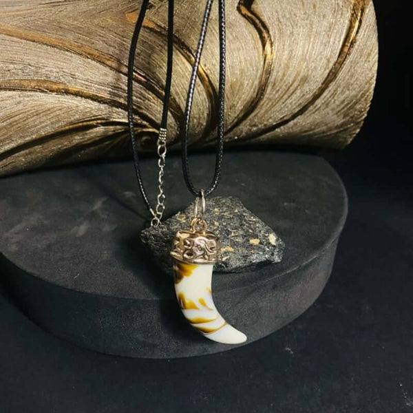 HARMONY HUES - Multi Color Ivory Dangle Pendant Necklace Black Lobster Claw Adjustable Necklace for Men and Boys (18 inch)