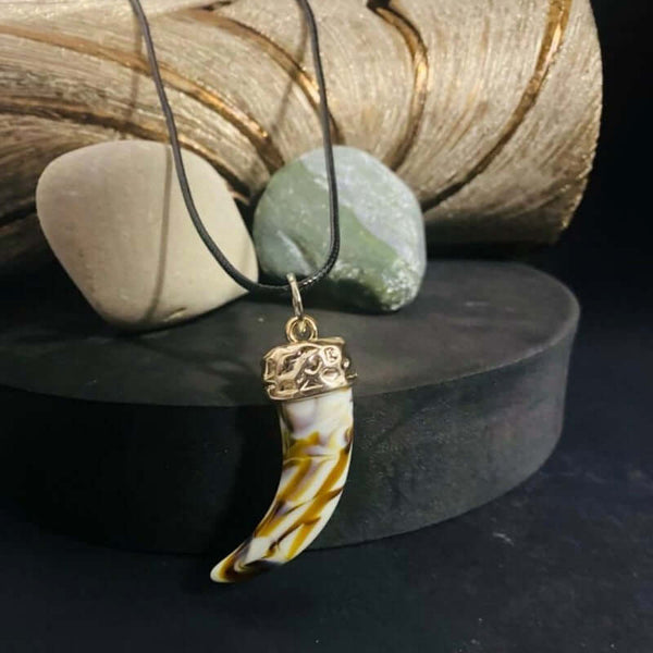 HARMONY HUES - Multi Color Ivory Dangle Pendant Necklace Black Lobster Claw Adjustable Necklace for Men and Boys (18 inch)