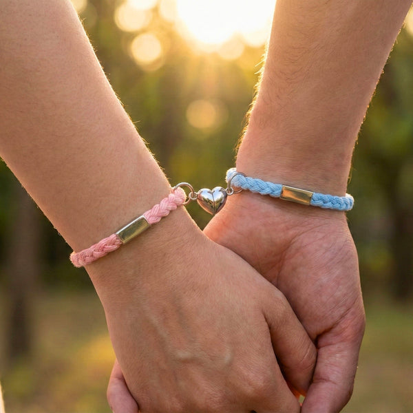 HEARTSTRING - Bracelet with Heart Charm for Men and Women Adjustable Couples Bracelet