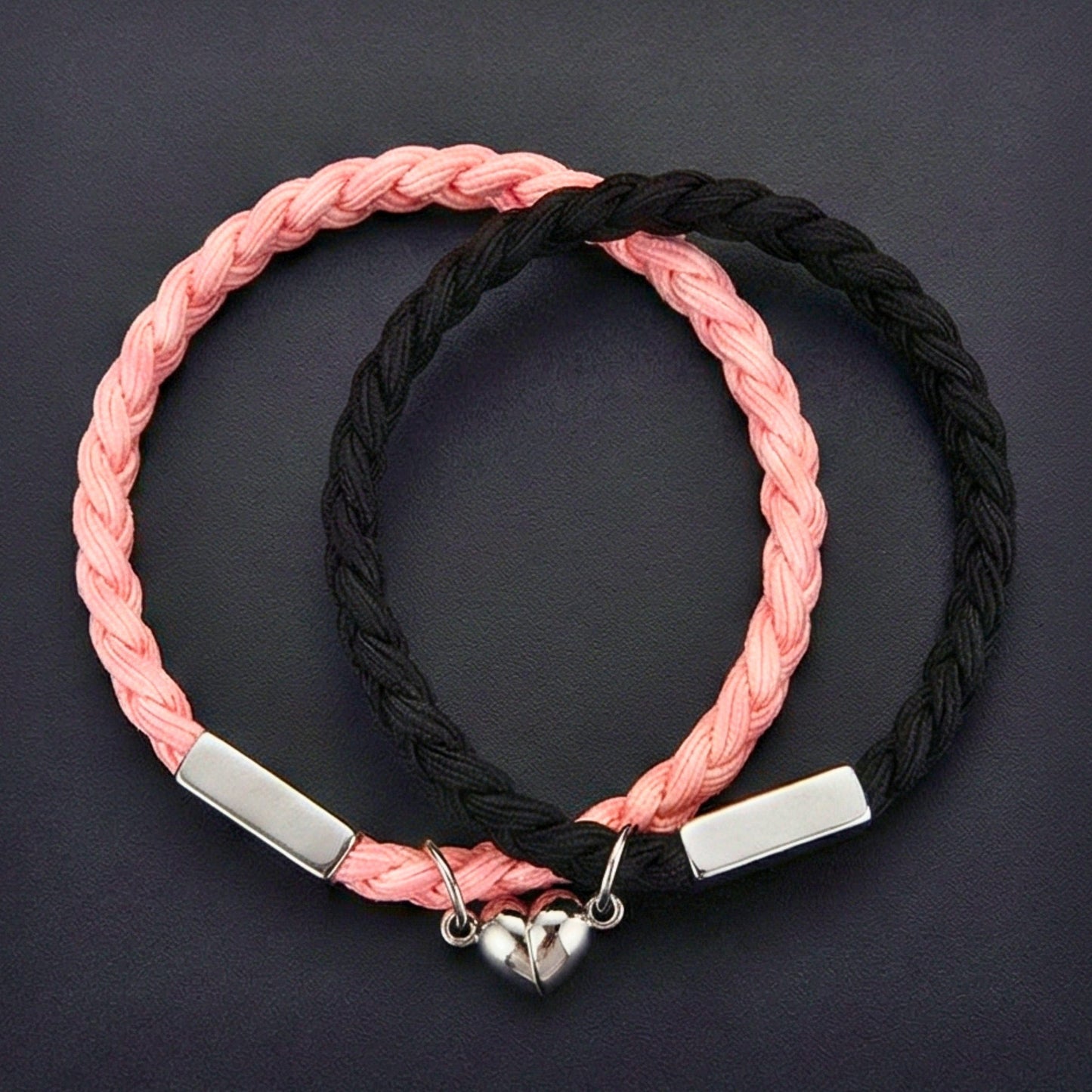 THE MEN THING Leather Bracelet HEARTSTRING - Bracelet with Heart Charm for Men and Women Adjustable Couples Bracelet