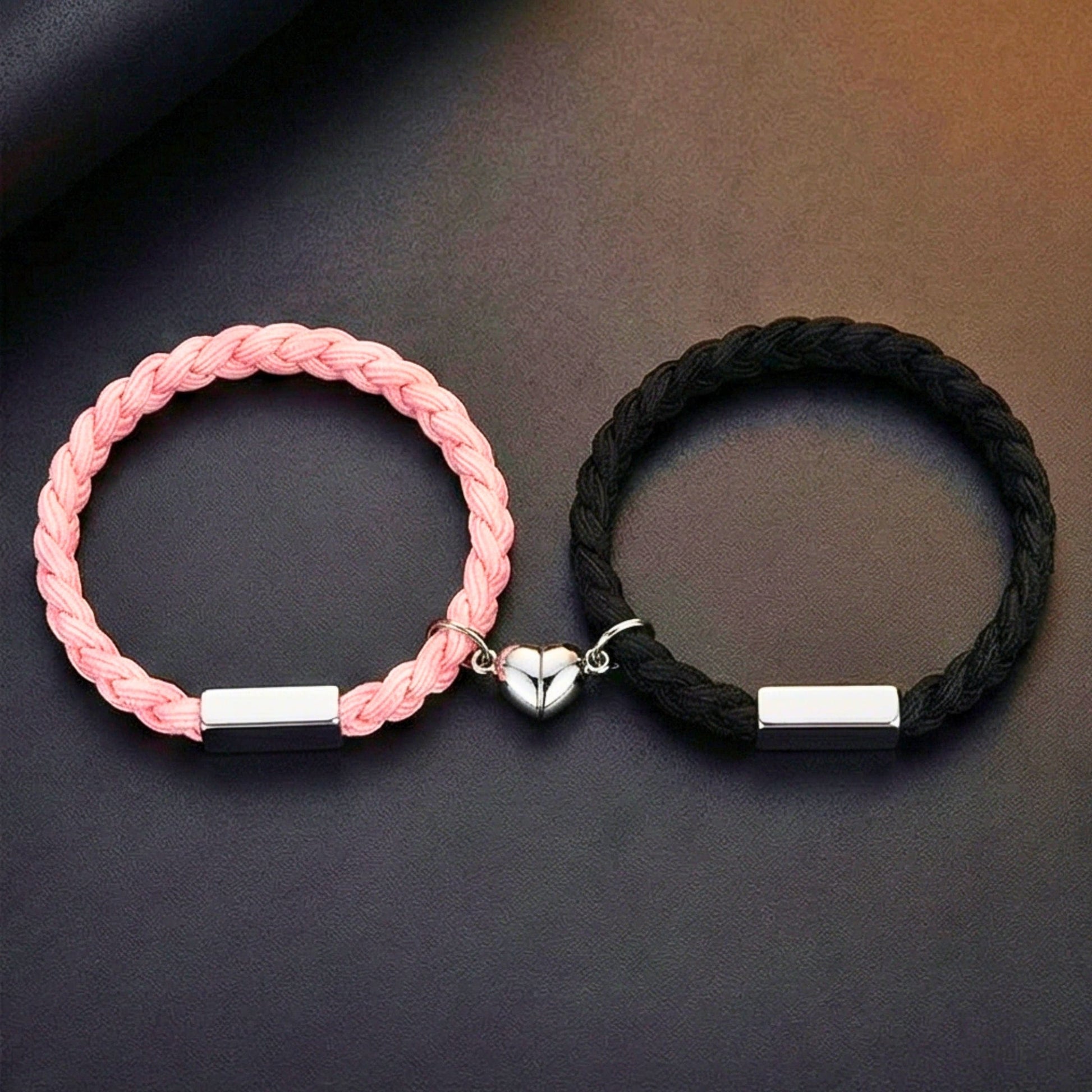 THE MEN THING Leather Bracelet HEARTSTRING - Bracelet with Heart Charm for Men and Women Adjustable Couples Bracelet