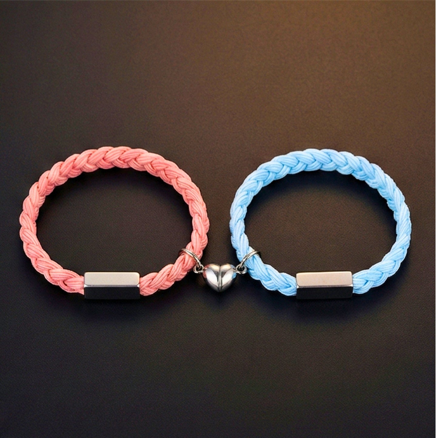 THE MEN THING Leather Bracelet HEARTSTRING - Bracelet with Heart Charm for Men and Women Adjustable Couples Bracelet