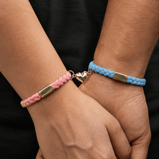 THE MEN THING Leather Bracelet HEARTSTRING - Bracelet with Heart Charm for Men and Women Adjustable Couples Bracelet