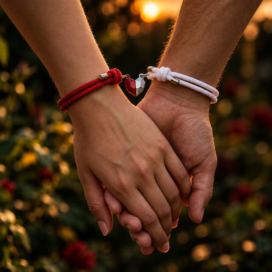 THE MEN THING Leather Bracelet HEARTSTRING - Bracelet with Heart Charm for Men and Women Adjustable Couples Bracelet