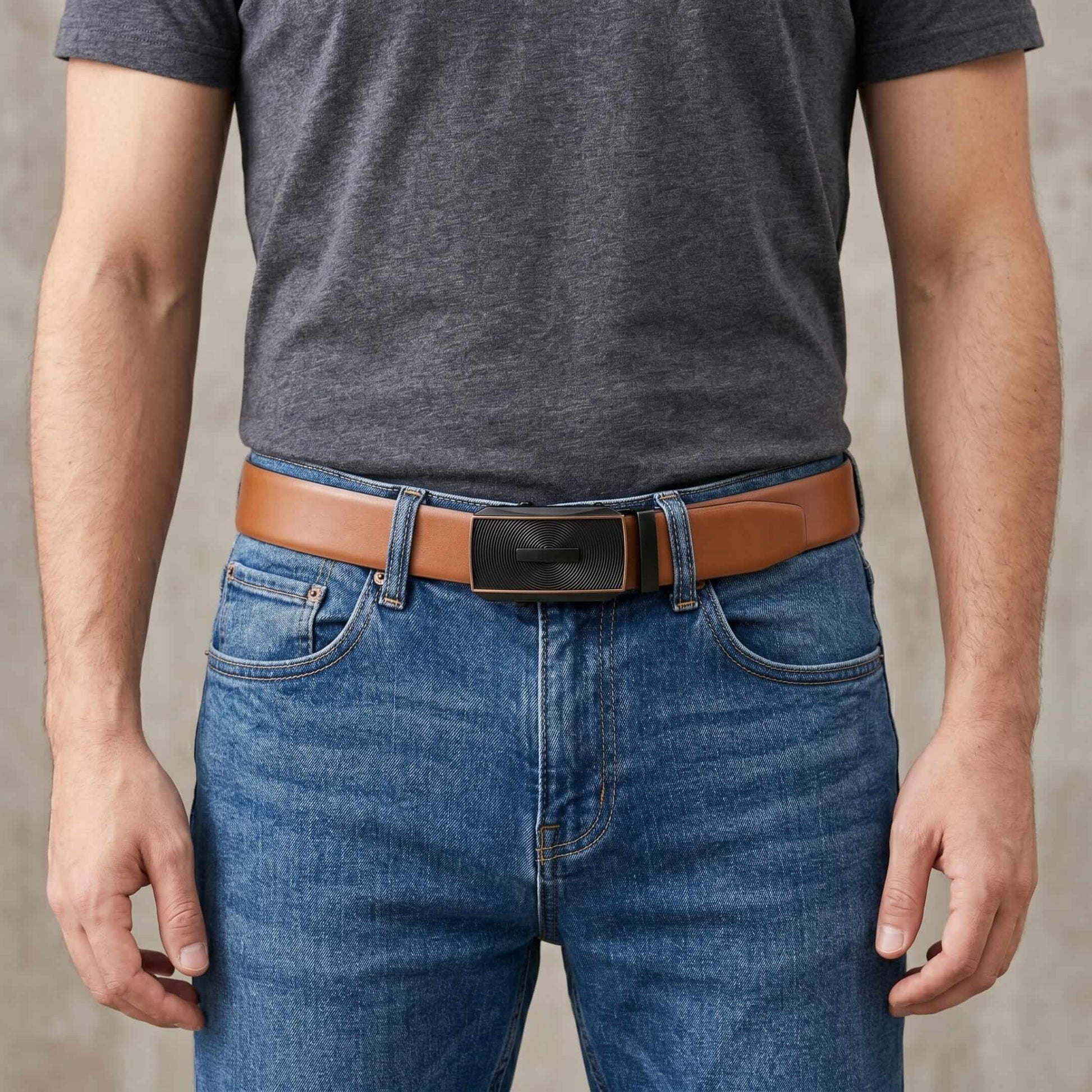 Mens 100% Genuine Leather Belt - VELARO Smooth Matte, SNAPTOR Gold-Bar Auto-Lock Buckle (Brown & Black Reversible) — Leather Bracelet for Men | THE MEN THING