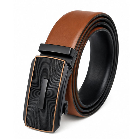 THE MEN THING Leather Bracelet Mens Genuine Leather Belt | 2 in 1 Reversible (Brown & Black) (1 Pc.) - VELARO