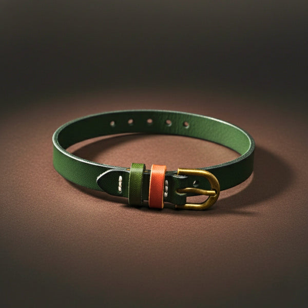 MOSSTRAIL STRAP - 10mm Genuine Leather Adjustable Bracelet for Men & Boys (9 inch)