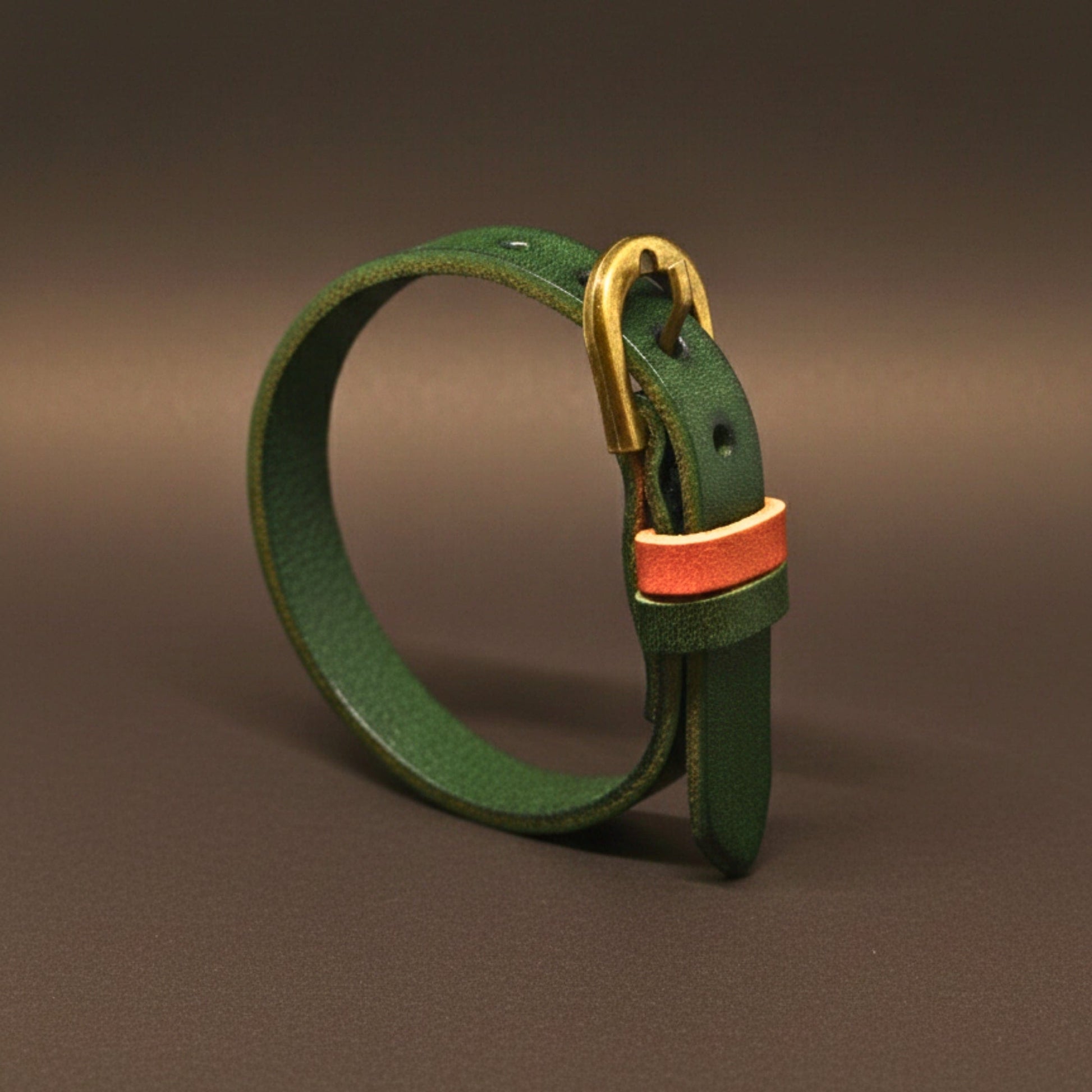 THE MEN THING Leather Bracelet MOSSTRAIL STRAP - 10mm Genuine Leather Adjustable Bracelet for Men & Boys (9 inch)