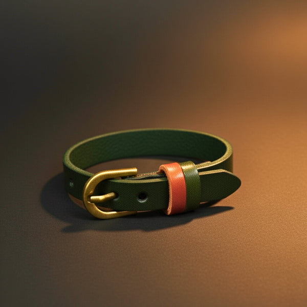 MOSSTRAIL STRAP - 10mm Genuine Leather Adjustable Bracelet for Men & Boys (9 inch)