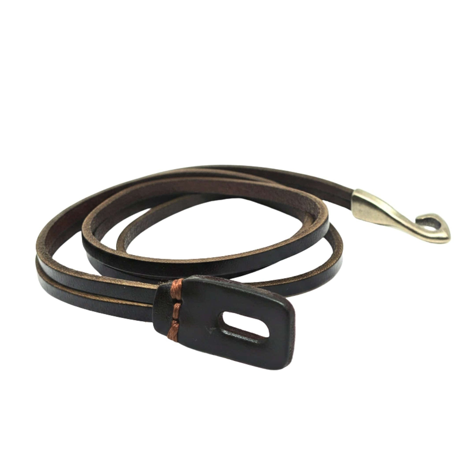 THE MEN THING Leather Bracelet NOIR ANCHOR WRAP - 9mm Dark Brown Genuine Leather Adjustable Bracelet for Men & Boys (23 inch)