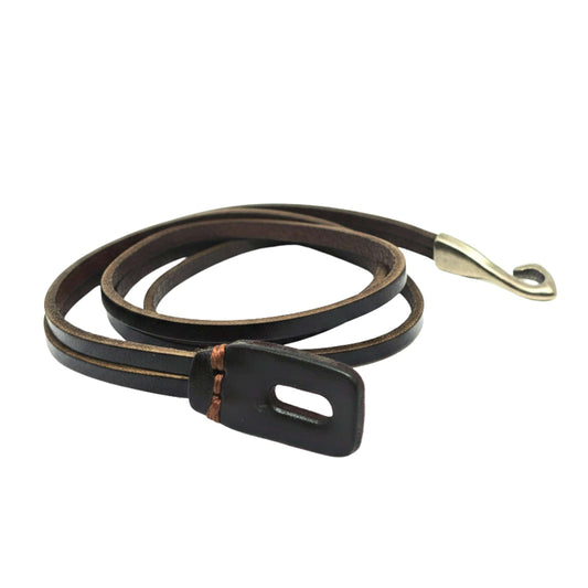 THE MEN THING Leather Bracelet NOIR ANCHOR WRAP - 9mm Dark Brown Genuine Leather Adjustable Bracelet for Men & Boys (23 inch)