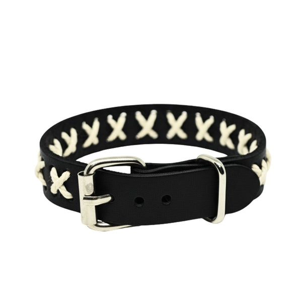 NOMAD X - 16mm Black Genuine Leather Adjustable Bracelet for Men & Boys (9 inch)