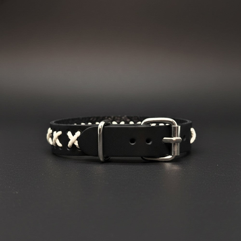 THE MEN THING Leather Bracelet NOMAD X - 16mm Black Genuine Leather Adjustable Bracelet for Men & Boys (9 inch)