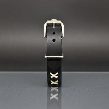 THE MEN THING Leather Bracelet NOMAD X - 16mm Black Genuine Leather Adjustable Bracelet for Men & Boys (9 inch)