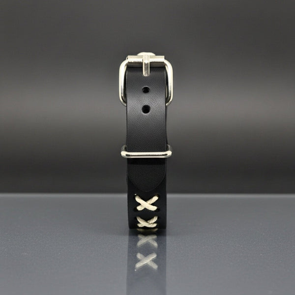 NOMAD X - 16mm Black Genuine Leather Adjustable Bracelet for Men & Boys (9 inch)